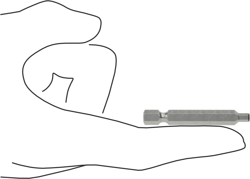 Vida Tutucu Altıgen Uç, Elektrikli Aletler için 1/4" Altıgen Şaft, 9/64" Boyut