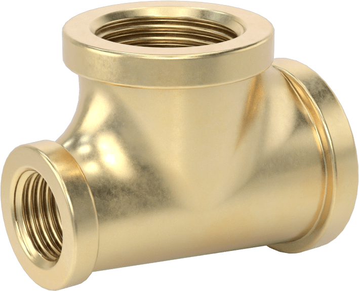 Düşük Basınçlı Pirinç Dişli Boru Bağlantı Elemanı, Dik Açı T Redüktör, 1/2 x 1/4 NPT Dişi