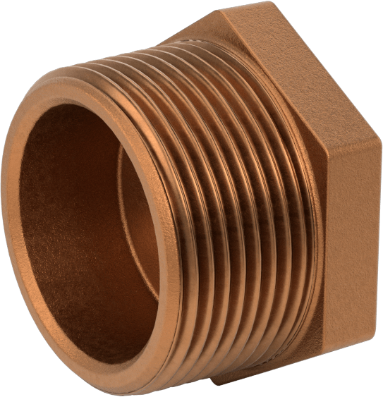 Düşük Basınçlı Pirinç Dişli Boru Bağlantı Elemanı, Burç Adaptörü, Altıgen Gövde, 1-1/4 Erkek x 3/8 Dişi