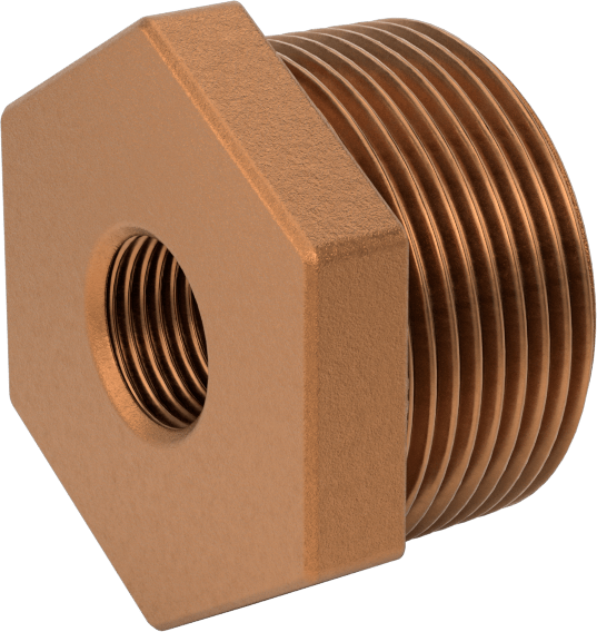 Düşük Basınçlı Pirinç Dişli Boru Bağlantı Elemanı, Burç Adaptörü, Altıgen Gövde, 1-1/4 Erkek x 3/8 Dişi