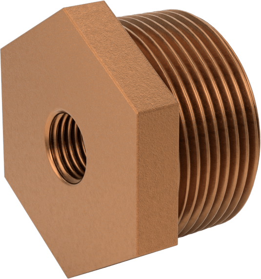 Düşük Basınçlı Pirinç Dişli Boru Bağlantı Elemanı, Burç Adaptörü, Altıgen Gövde, 1-1/4 Erkek x 1/4 Dişi NPT