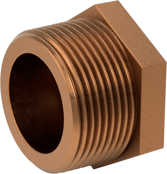 Düşük Basınçlı Pirinç Dişli Boru Bağlantı Elemanı, Burç Adaptörü, Altıgen Gövde, 1-1/4 Erkek x 1/8 Dişi NPT