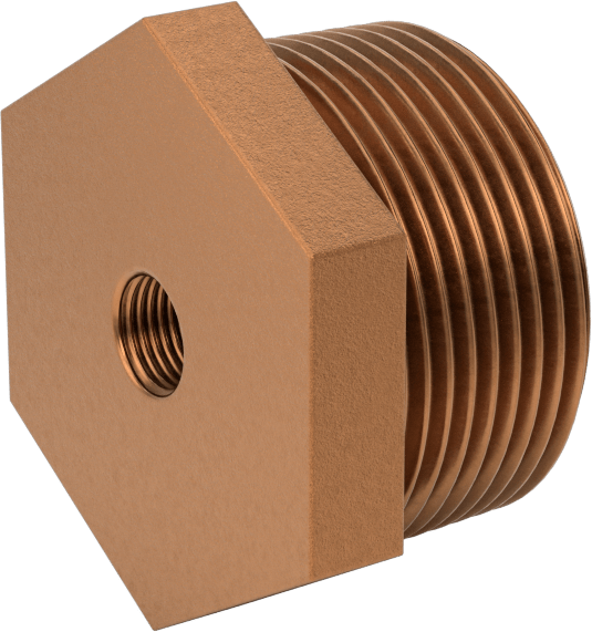 Düşük Basınçlı Pirinç Dişli Boru Bağlantı Elemanı, Burç Adaptörü, Altıgen Gövde, 1-1/4 Erkek x 1/8 Dişi NPT