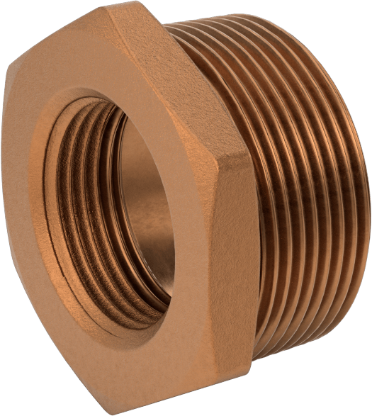 Düşük Basınçlı Pirinç Dişli Boru Bağlantı Elemanı, Altıgen Gövdeli Burç Adaptörü, 1-1/2 Erkek x 1 Dişi NPT