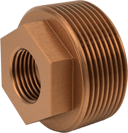 Düşük Basınçlı Pirinç Dişli Boru Bağlantı Elemanı, Burç Adaptörü, Altıgen Gövde, 1-1/2 Erkek x 1/2 Dişi NPT