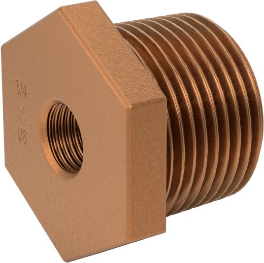 Düşük Basınçlı Pirinç Dişli Boru Bağlantı Elemanı, Altıgen Gövdeli Burç Adaptörü, 3/4 Erkek x 1/8 Dişi NPT