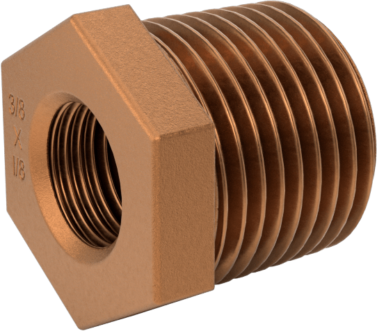 Düşük Basınçlı Pirinç Dişli Boru Bağlantı Elemanı, Altıgen Gövdeli Burç Adaptörü, 3/8 Erkek x 1/8 Dişi NPT