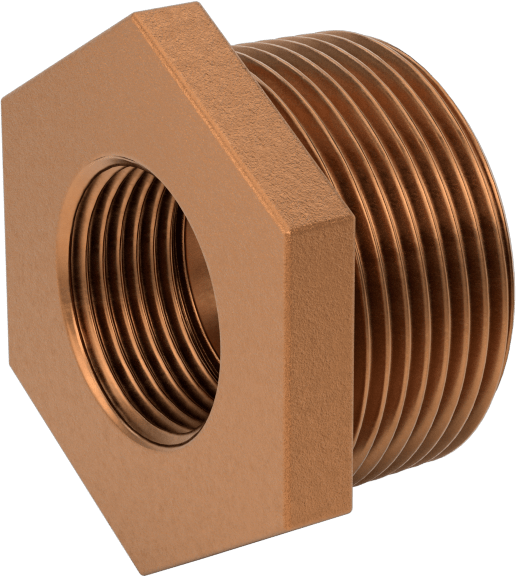 Düşük Basınçlı Pirinç Dişli Boru Bağlantı Elemanı, Burç Adaptörü, Altıgen Gövde, 1-1/4 Erkek x 3/4 Dişi NPT