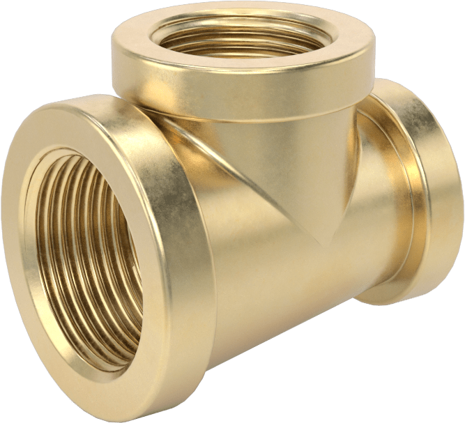 Düşük Basınçlı Pirinç Dişli Boru Bağlantı Elemanı, Çift T Redüktör, 3/4 x 1/2 x 3/8 NPT Dişi