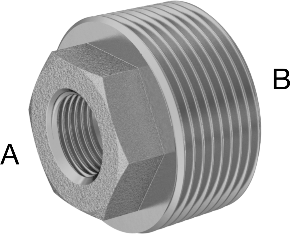 Düşük Basınçlı Pirinç Dişli Boru Bağlantı Elemanı, Burç Adaptörü, Altıgen Gövde, 1-1/4 Erkek x 3/8 Dişi