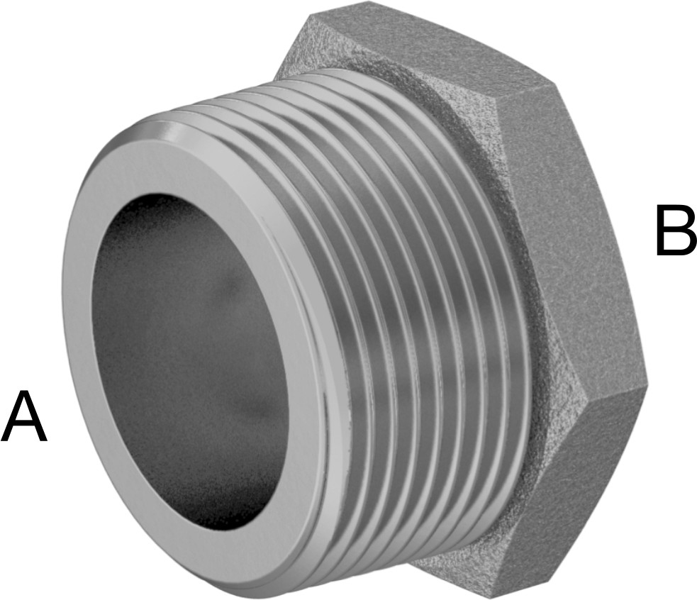 Düşük Basınçlı Pirinç Dişli Boru Bağlantı Elemanı, Burç Adaptörü, Altıgen Gövde, 1-1/4 Erkek x 1/4 Dişi NPT
