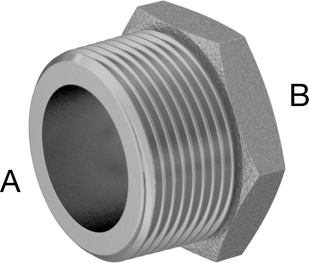 Düşük Basınçlı Pirinç Dişli Boru Bağlantı Elemanı, Burç Adaptörü, Altıgen Gövde, 1-1/4 Erkek x 1/8 Dişi NPT
