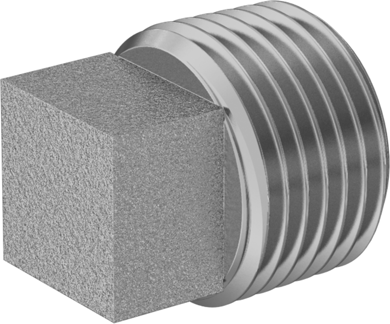 Düşük Basınçlı Pirinç Dişli Boru Bağlantı Elemanı, Dış Kare Tahrikli Masif Tapa, 1/2 NPT Erkek