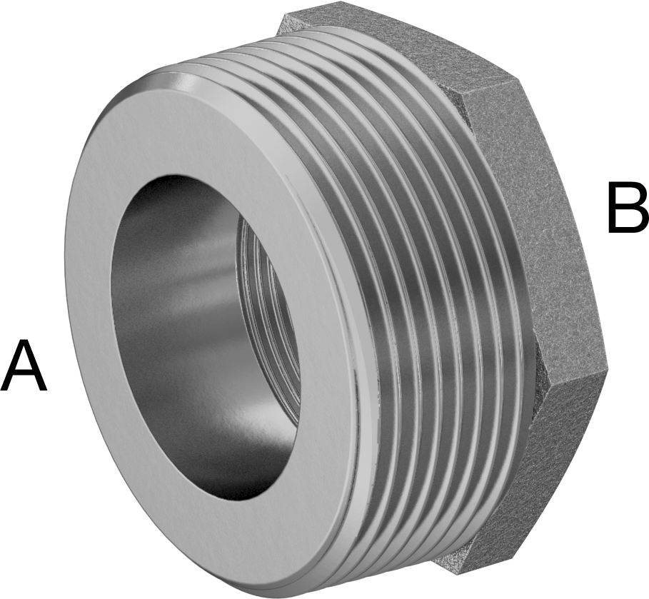 Düşük Basınçlı Pirinç Dişli Boru Bağlantı Elemanı, Altıgen Gövdeli Burç Adaptörü, 2-1/2 Erkek x 1-1/2 Dişi