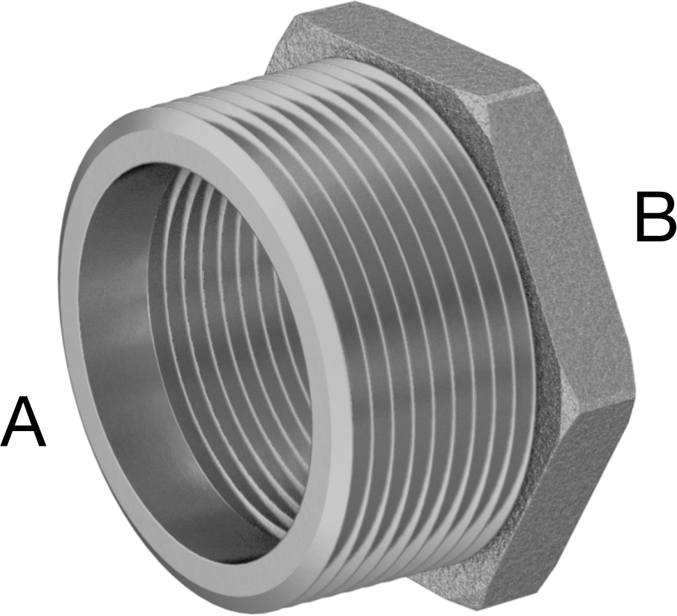 Düşük Basınçlı Pirinç Dişli Boru Bağlantı Elemanı, Burç Adaptörü, Altıgen Gövde, 1-1/2 Erkek x 1-1/4 Dişi