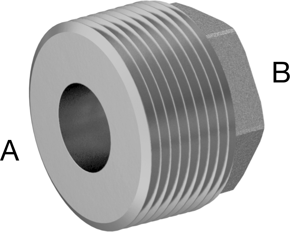 Düşük Basınçlı Pirinç Dişli Boru Bağlantı Elemanı, Burç Adaptörü, Altıgen Gövde, 1-1/4 Erkek x 1/2 Dişi NPT