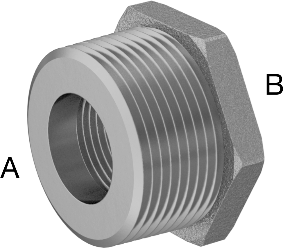 Düşük Basınçlı Pirinç Dişli Boru Bağlantı Elemanı, Burç Adaptörü, Altıgen Gövde, 1-1/4 Erkek x 3/4 Dişi NPT