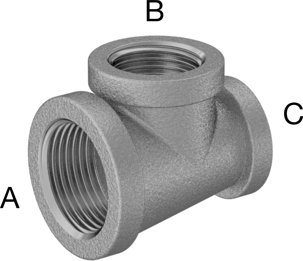 Düşük Basınçlı Pirinç Dişli Boru Bağlantı Elemanı, Hat Üstü T Redüktör, 3/8 x 1/4 NPT Dişi