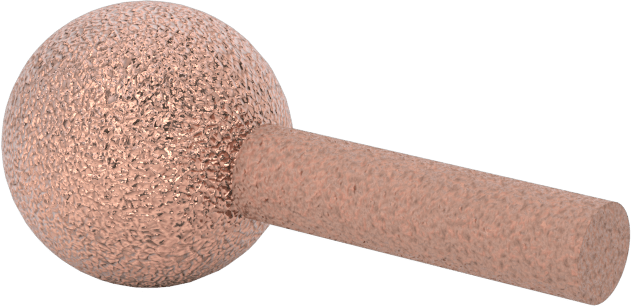 Metalsiz Malzemeler için Taşlama Ucu, 1/4" Şaft Çapı, 3/4" Çaplı Yuvarlak Baş, 36 Kum