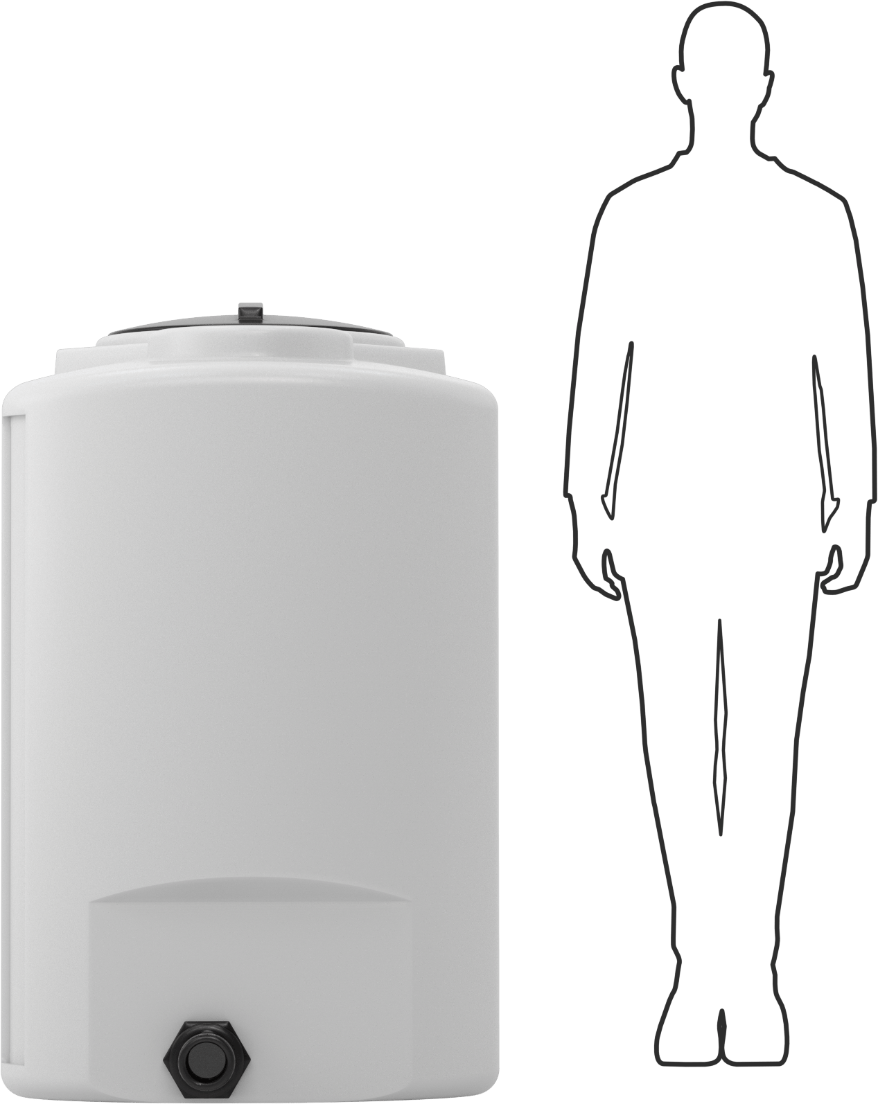 Dikdörtgen Plastik Tank, 250 Galon Kapasite