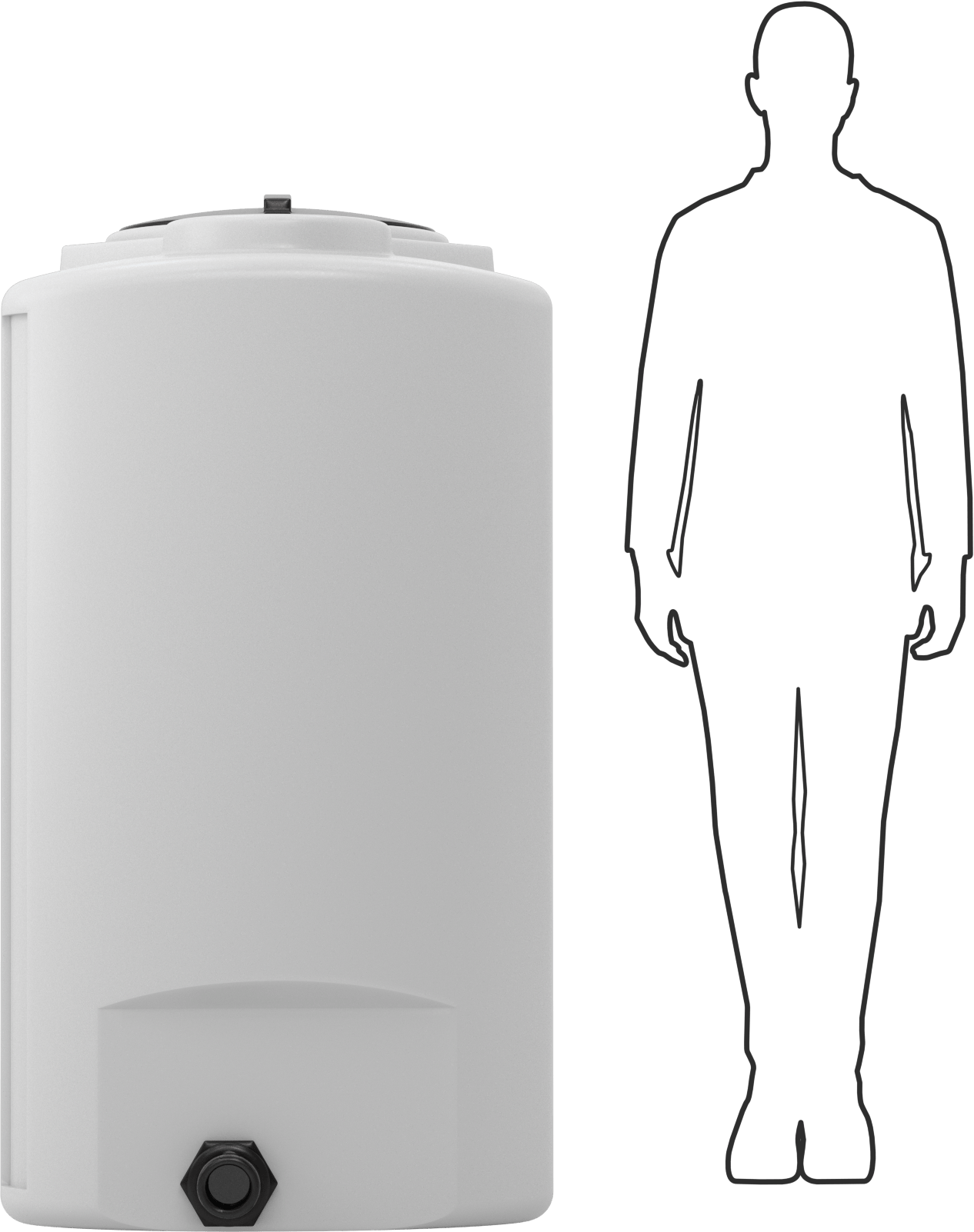 Dikdörtgen Plastik Tank, 300 Galon Kapasite