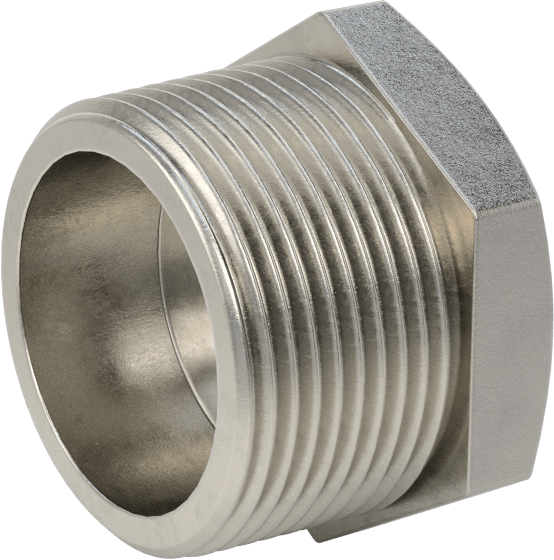 316 Paslanmaz Çelik Dişli Boru Bağlantı Elemanı, Düşük Basınç, Burç Adaptörü, 1-1/4 Erkek x 1/4 Dişi