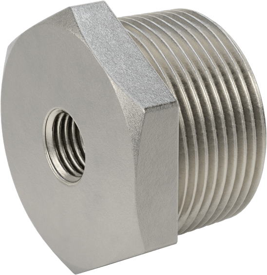 316 Paslanmaz Çelik Dişli Boru Bağlantı Elemanı, Düşük Basınç, Burç Adaptörü, 1-1/4 Erkek x 1/4 Dişi