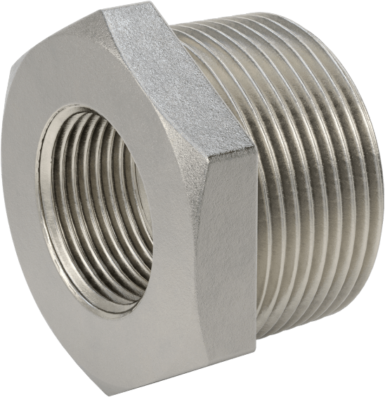 316 Paslanmaz Çelik Dişli Boru Bağlantı Elemanı, Düşük Basınç, Burç Adaptörü, 1-1/4 Erkek x 3/4 Dişi