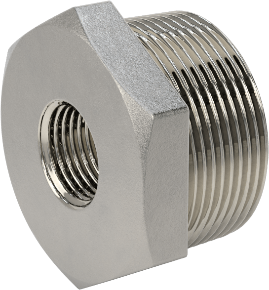 316 Paslanmaz Çelik Dişli Boru Bağlantı Elemanı, Düşük Basınç, Burç Adaptörü, 1-1/2 Erkek x 1/2 Dişi