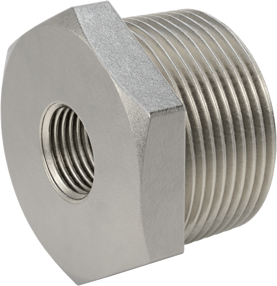 316 Paslanmaz Çelik Dişli Boru Bağlantı Elemanı, Düşük Basınç, Burç Adaptörü, 1-1/4 Erkek x 3/8 Dişi