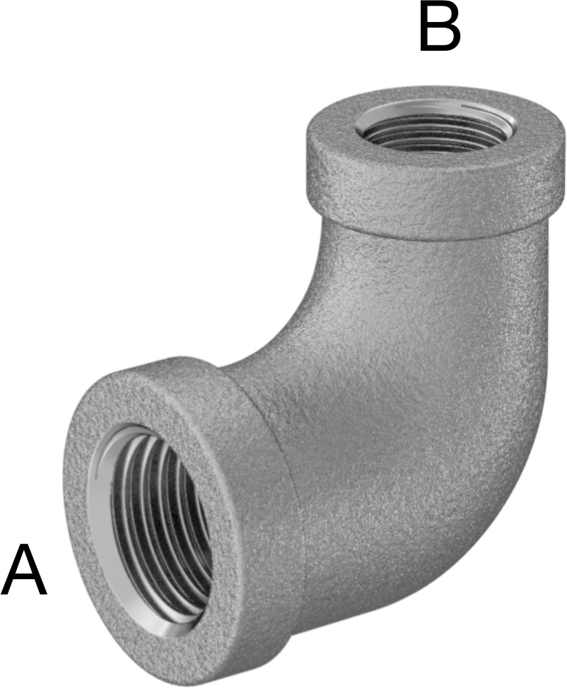 316 Paslanmaz Çelik Dişli Boru Bağlantı Elemanı, Düşük Basınç, Dirsek Redüktörü, 1/4 x 1/8 NPT Dişi