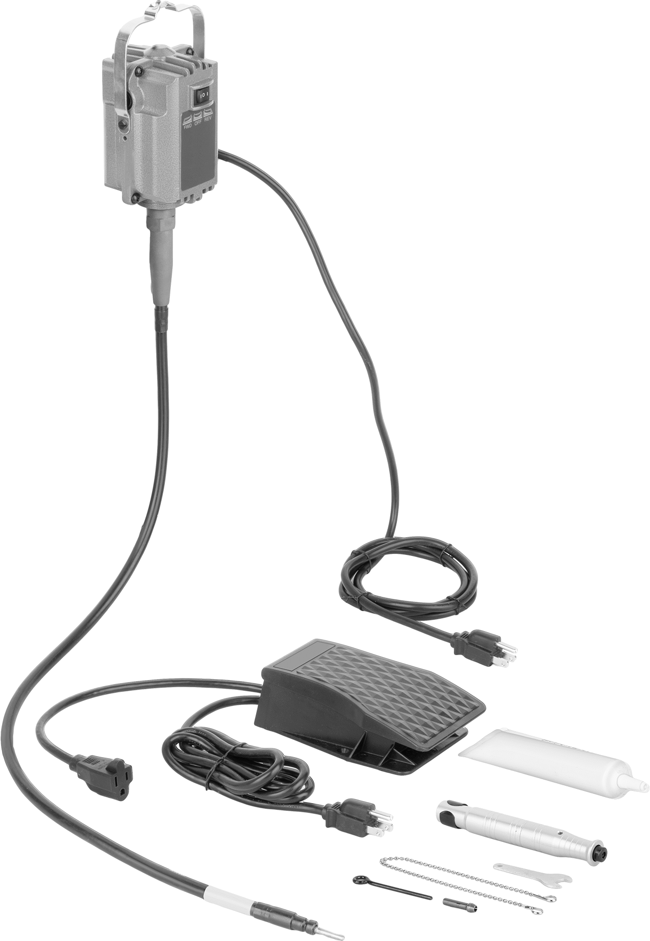Elektrikli Esnek Şaftlı Uç ve Bur Die Grinder, Asma, 3/32", 1/8" Şaft Çapı, 18000 rpm