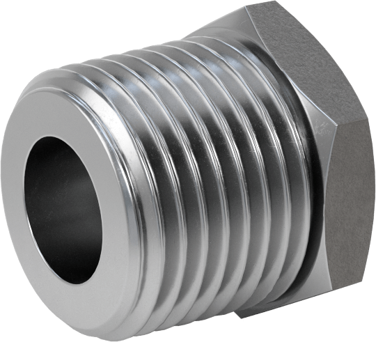Düşük Basınçlı Boru Bağlantı Elemanı, Çelik, Altıgen Burç Adaptörü, 1/2 NPT Erkek x 1/4 NPT Dişi