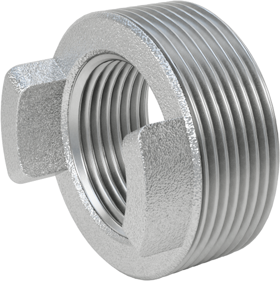 Düşük Basınçlı Boru Bağlantı Elemanı, Demir, Burç Adaptörü, 1-1/2 NPT Erkek x 1 NPT Dişi
