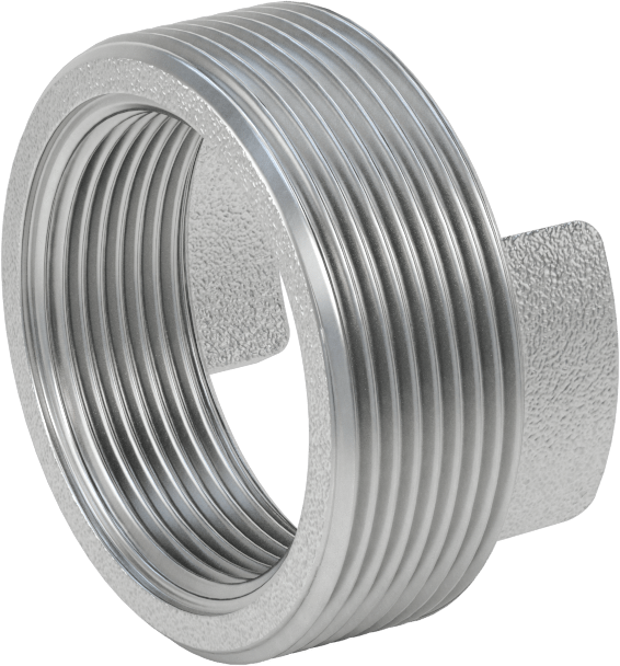 Düşük Basınçlı Boru Bağlantı Elemanı, Demir, Burç Adaptörü, 2 NPT Erkek x 1-1/2 NPT Dişi