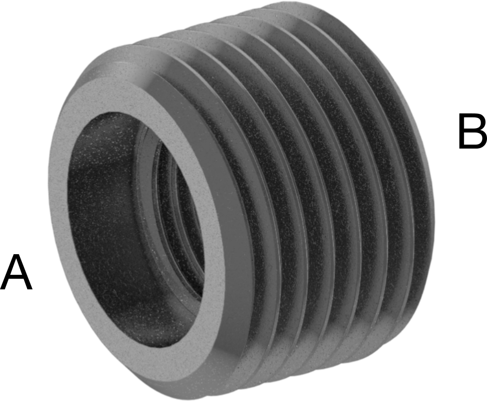 Düşük Basınçlı Boru Bağlantı Elemanı, Çelik, Burç Adaptörü, 1/2 NPT Erkek x 1/4 NPT Dişi