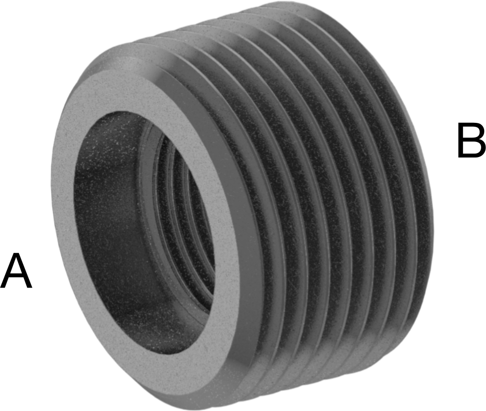 Düşük Basınçlı Boru Bağlantı Elemanı, Çelik, Burç Adaptörü, 3/4 NPT Erkek x 3/8 NPT Dişi