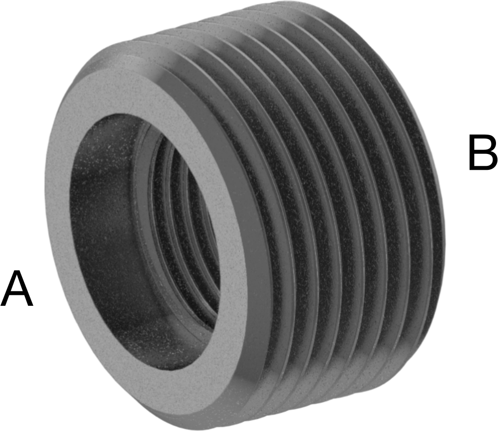 Düşük Basınçlı Boru Bağlantı Elemanı, Çelik, Burç Adaptörü, 1 NPT Erkek x 1/2 NPT Dişi
