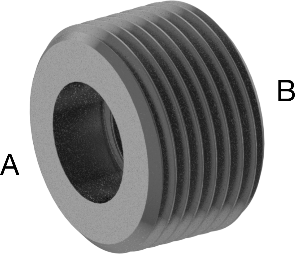 Düşük Basınçlı Boru Bağlantı Elemanı, Çelik, Burç Adaptörü, 1 NPT Erkek x 3/8 NPT Dişi