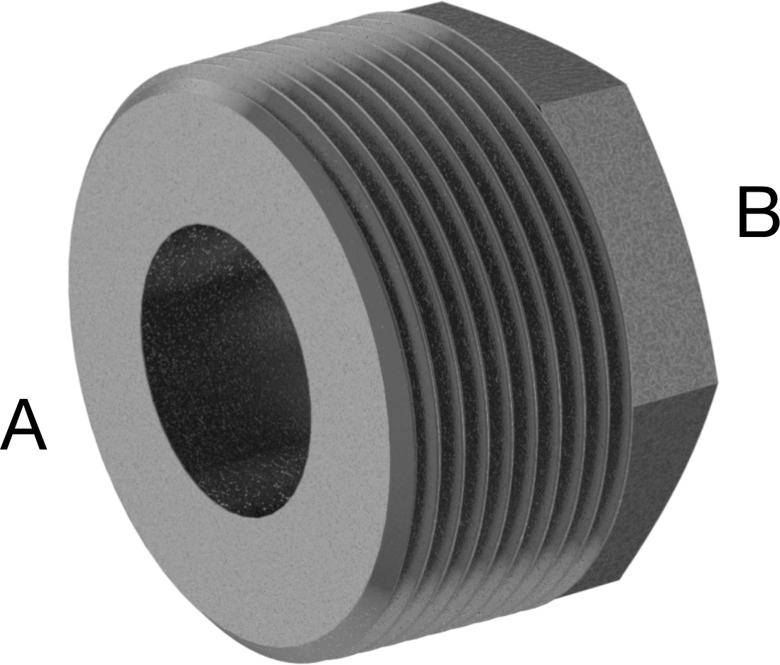 Düşük Basınçlı Boru Bağlantı Elemanı, FM Onaylı, Demir, Burç Adaptörü, 1-1/2 x 3/4 NPT