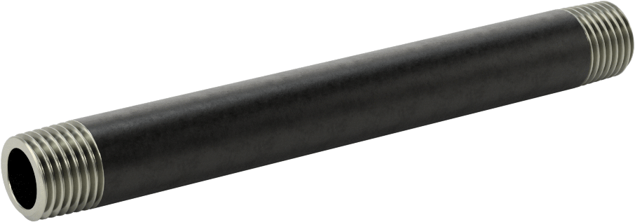 Standart Cidarlı Çelik Boru Nipeli, Her İki Ucu Dişli, 1/4 NPT, 4-1/2" Uzunluk