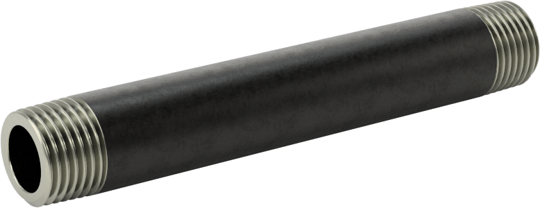 Standart Cidarlı Çelik Boru Nipeli, Her İki Ucu Dişli, 1/8 NPT, 2-1/2" Uzunluk