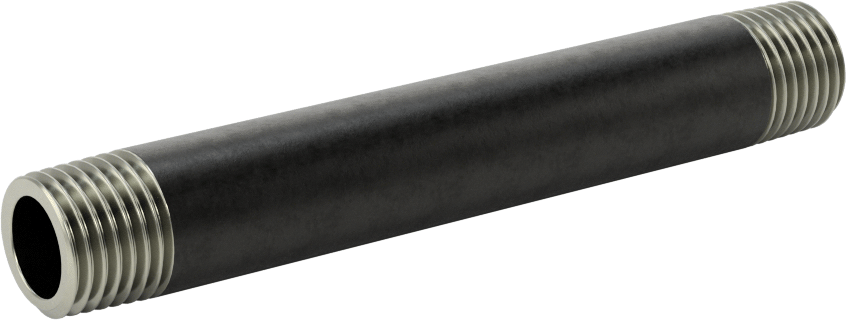 Standart Cidarlı Çelik Boru Nipeli, Her İki Ucu Dişli, 1/4 NPT, 3-1/2" Uzunluk