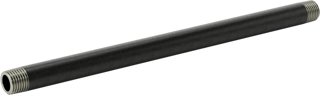 Standart Cidarlı Çelik Boru Nipeli, Her İki Ucu Dişli, 1/4 NPT, 8-1/2" Uzunluk