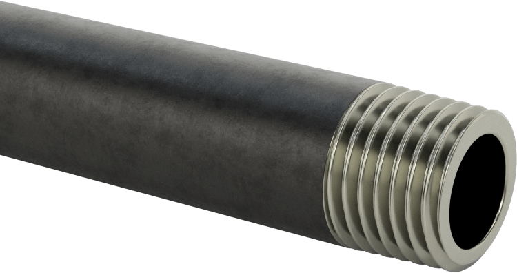 Standart Cidarlı Çelik Boru Nipeli, Her İki Ucu Dişli, 1/4 NPT, 42" Uzunluk