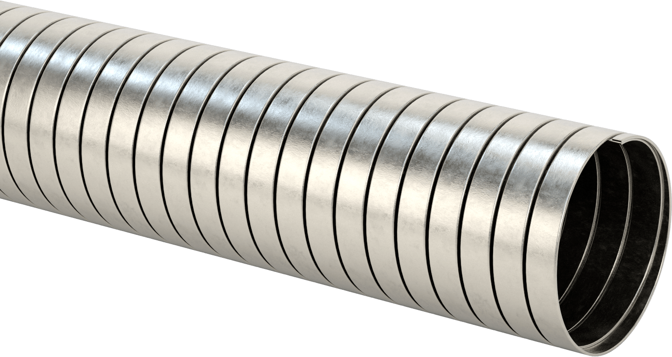 Süper Aşınmaya Dayanıklı 304 Paslanmaz Çelik Kanal Hortumu, Metal Talaşları ve Yonga için, 5" ID, 5-1/4" OD