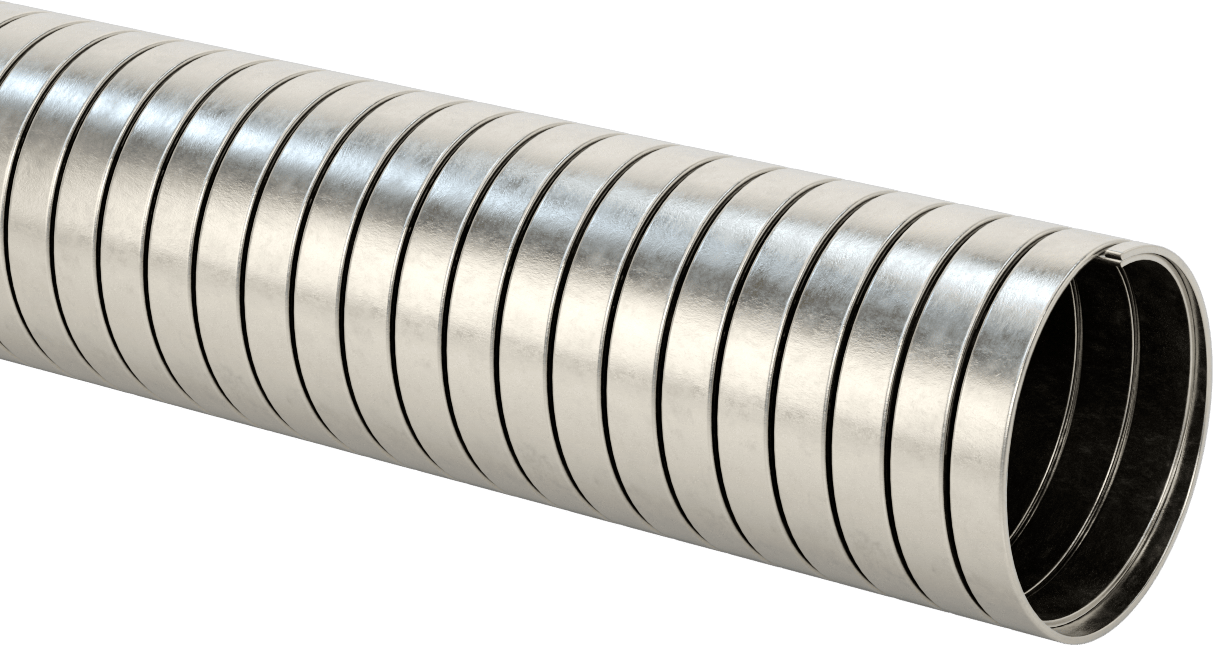 Süper Aşınmaya Dayanıklı 304 Paslanmaz Çelik Kanal Hortumu, Metal Talaşları ve Yonga için, 3" ID, 3-1/4" OD