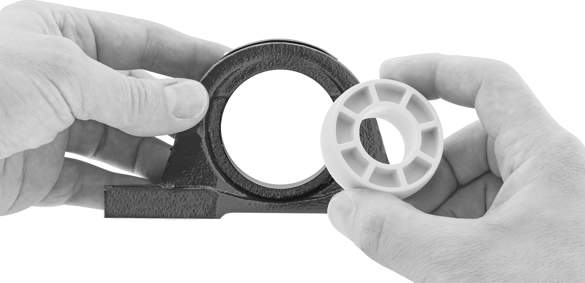 Install by hand into a housing (sold separately)