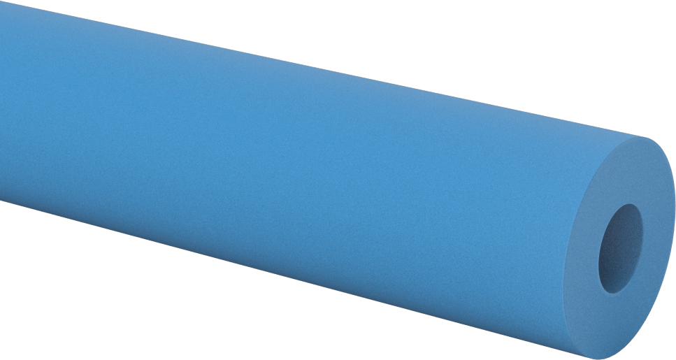 Esnek Kauçuk Köpük Boru Yalıtım Tüpü, Yarık Yok, Neopren, 1/2" Duvar Kalınlığı, 5/8" ID, 6 Fit Uzunluk