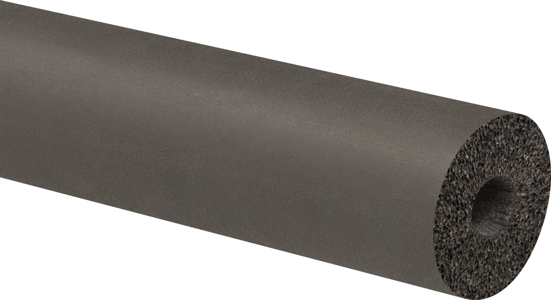 Esnek Kauçuk Köpük Boru Yalıtım Tüpü, Yarık Yok, EPDM, 1/2" Duvar Kalınlığı, 5/8" ID, 6 Fit Uzunluk